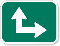 Straight Thru Left Right Arrow Traffic Sign