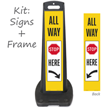 All Way Stop Here LotBoss Portable Sign Kit