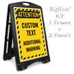 Attention Add Text and Warning Custom Sidewalk Sign
