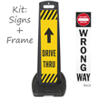 Dive Thru And Do Not Enter Wrong Way Portable Sign Kit