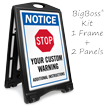 Notice Stop Add Warning and Instructions Custom Sidewalk Sign